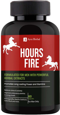 Ayoz Herbal Hours Fire Capsule for Men Stamina Power Booster Like Shilajit Horse Tablets(60 Capsules)