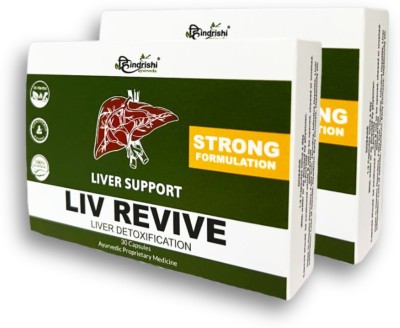 Hindrishi Ayurveda Liv-Revive Helps in Fatty liver| Weak digestion|60 Capsules 1month pack(Pack of 2)