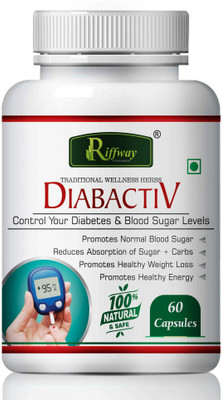 Riffway Diabactiv Natural Pills Diebetes Capsule Controls Blood Sugar-Level(60 Capsules)