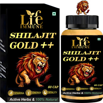 Life Immune Shilajit Gold Plus Cap|Boost Stemina In 2 Days|Strength & Immunity(60 Capsules)