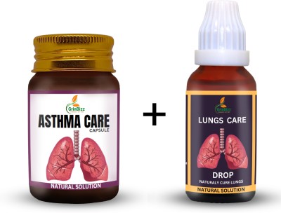 grinbizz Combo Of Asthma Care Capsule With Lungs Care Drop/Protect Lungs from Smoking(Pack of 2)