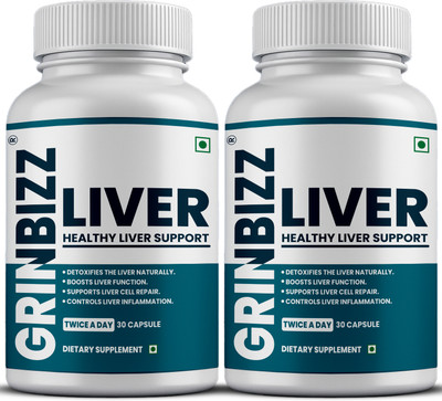 grinbizz LiverPure – Natural Detox & Liver Support Formula(Pack of 2, 60 Capsules)