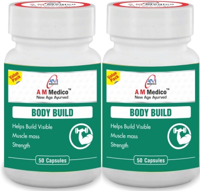 A M Medico Body Build Ayurvedic Muscle Gain & Mass strength Ashwagandha 50 Capsules(Pack of 2)