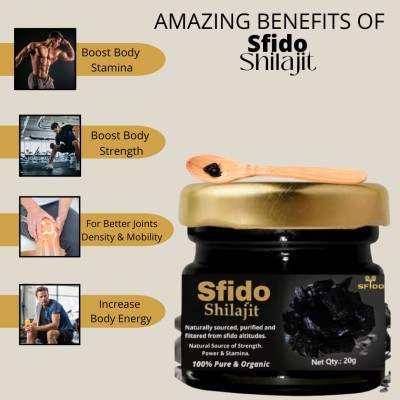 Vitara Healthcare Sfido Shilajit, Boost Stamina Energy, Vitality, Immunity, Strength, Pack of 1