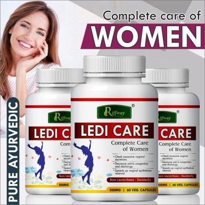 Riffway Ledi Care Herbal Solution | Vaginal Capsule For White Discharge(Pack of 3)