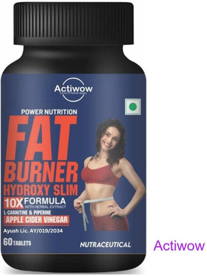 ACTIWOW Fat Burner Tablets with Garcinia & Green Tea for Stubborn FatY01(60 Tablets)