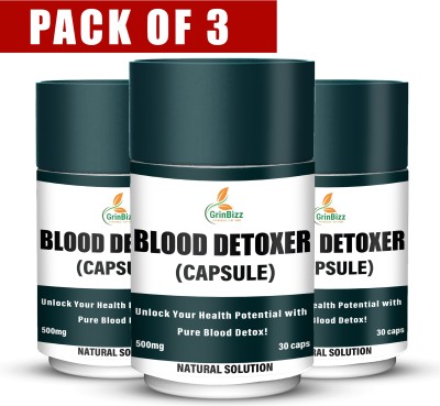 grinbizz Blood Detoxer Capsule Natural Blood Cleaner|Better Skin Health|Blood Purifier(Pack of 3)
