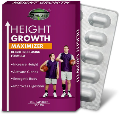Sabates Hight Growth | Ayurvedic Formula Developes Length of Bones Maximize Inches(Pack of 2, 20 Capsules)