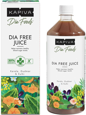 Kapiva Dia Free Juice - Controls Blood Sugar Levels | Amla, Karela, Jamun & More(1 L)