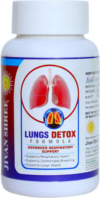 JIVAN SHREE Lung Detox Supplements with Vitamin C Lungs Cleaner Removes Lungs Tar Supports Detoxification and Immune Defence Healthy Lungs Health and Protects From Smoke & Pollution Pack of 1 60 Capsules(60 Capsules)
