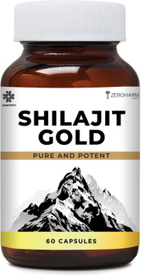 ZEROHARM Shilajit Gold - Nano Formulated for Strength, Energy, Stamina, Daily Performance(60 Capsules)