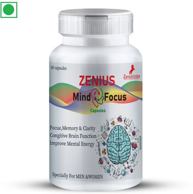 Zenius India Mind Focus Capsule for Brain Power and focus(60 Capsules)