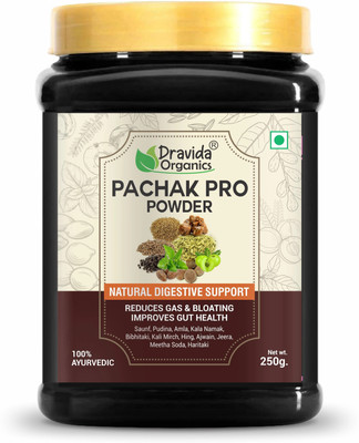 DRAVIDA ORGANICS Pachak Pro Powder for Gas & Indigestion, Acidity & Bloating Relief(250 g)