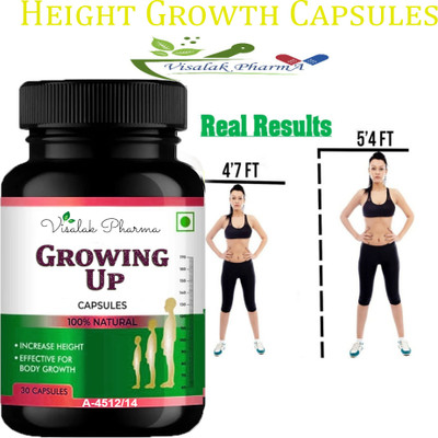 visalak pharma Growing Up Capsule For Developes Length of Bones Gains Extra Inches(30 Capsules)