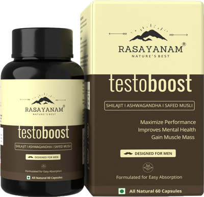 Rasayanam Pure Shilajit, Ashwagandha, Safed Musli | Only Natural ingredients(60 Capsules)