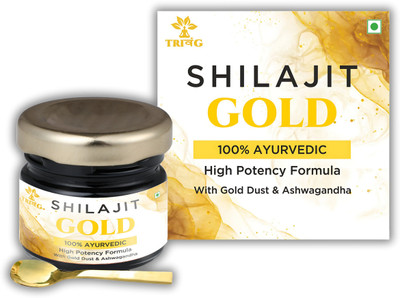 Trivang Shilajit Resin Gold with Ashwagandha 25g Pack for Stress Relief & Stamina(25 g)