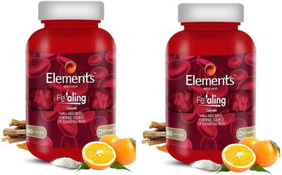 Elements WELLNESS Fealing Iron Cap 60 - 2(Pack of 2, 120 Capsules)