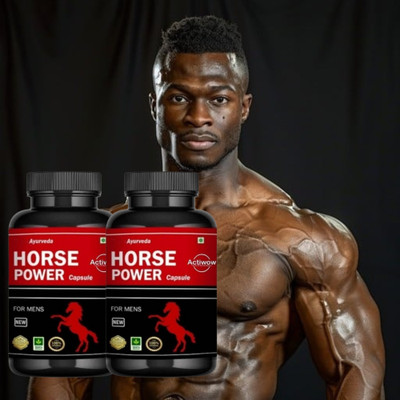 ACTIWOW Horse Power Capsules - Energy and Stamina for Bold Living Pack of 2 A01(30 Capsules)