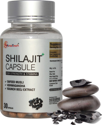 Aayatouch Shilajit Ayurvedic Capsule with Safed Mulsi For Strength, Power & Stamina(30 Capsules)