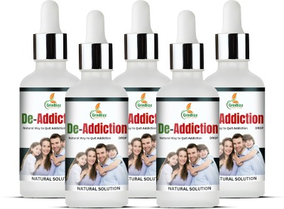 grinbizz De-Addiction Drop Ayurvedic Treatment To Stop Alcohol & Smoking |Nasha Mukt Dawa(Pack of 5)