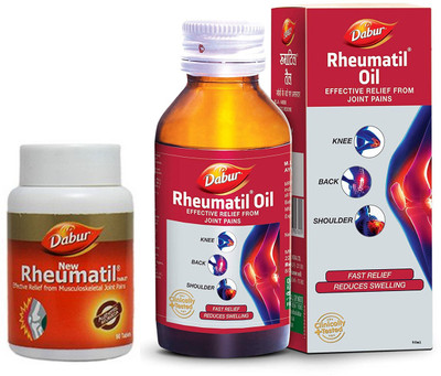 Dabur Rheumatil Tablet & Oil for effective relief from Joint Pains(90 Tablets, 50 ml)