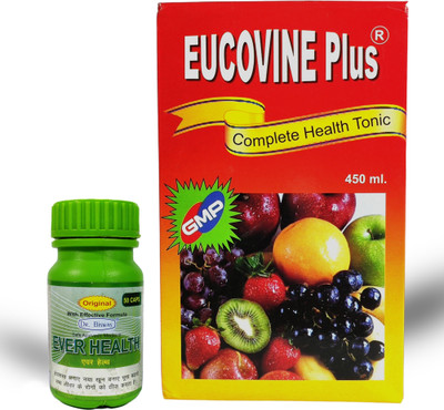 HDWAY AYURVEDA EUCOVINE PLUS 450ML & EVER HEALTH CAPSULE |FOR HEALTH IMPROVEMENT|(Pack of 2, 450 ml, 50 Tablets)