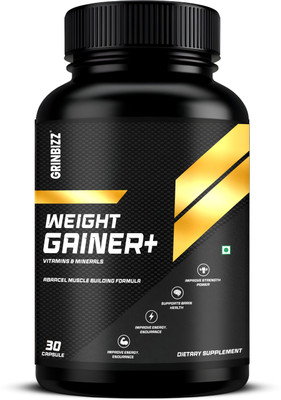 grinbizz Weight Gainer Capsule Natural Way To Increase Body Weight | Mass & Muscle Gainer(30 Capsules)