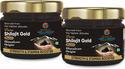SEARCH WELLNESS Pure Shilajit Resin 20g Helps in boosting Strength, Stamina For Gym(Pack of 2, 20 g)