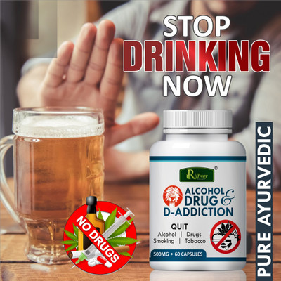 Riffway Alcohol Drug D-Addiction Dava Help To Purifies Lungs Reduce Substances Naturally(60 Capsules)