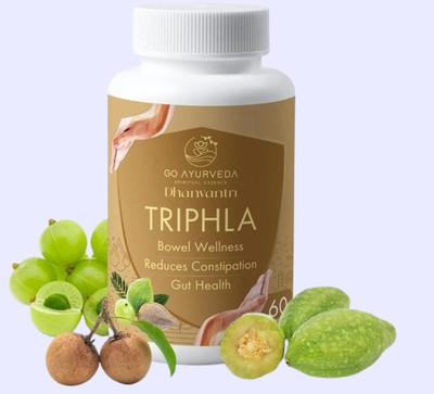 Go Ayurveda Dhanvantri Triphala Capsules For Constipation, Detoxification, Immune System and Gut Health(60 Capsules)