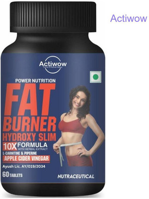 ACTIWOW Fat Burner Tablets with L-Carnitine & Turmeric for Weight LossY01(60 Tablets)
