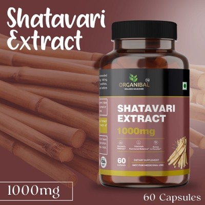 ORGANIBAL Natural Shatavari Capsules Organic Herbal Ayurveda Capsule for Women 1000mg