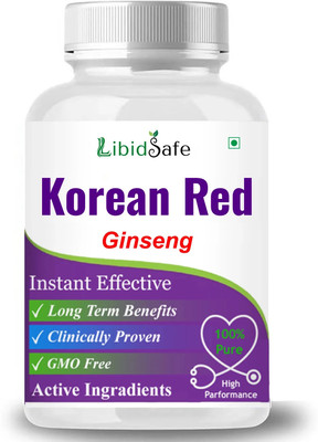 LibidSafe Korean Red Ginseng 30 Veg Capsules for Energy & Vitality for Men & Women(30 Capsules)