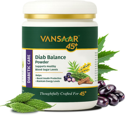 VANSAAR 45+ Ayurvedic Diab Balance Powder with 11 Clinically Proven Herbs Karela & Jamun(250 g)