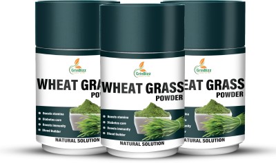 grinbizz Wheat Grass Powder Helps Boost Energy Level/Improving Skin Health/Blood Purifier(3 x 75 g)