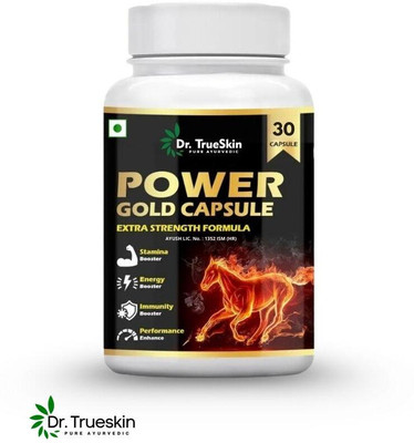 Dr.TrueSkin Power Gold Ayurvedic Men’s Strength Daily Plus 30 Capsules(30 Capsules)