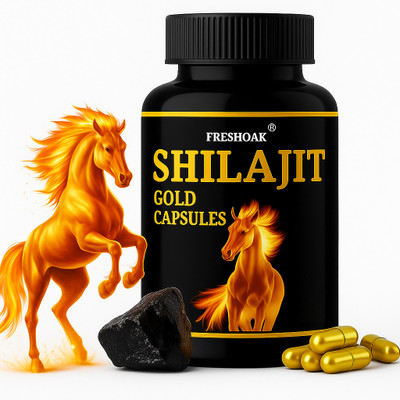freshoak PURE NATURAL & HERBAL SHILAJIT/SHILAJEET/POWER GOLD CAPSULES | FOR MEN(60 Capsules)