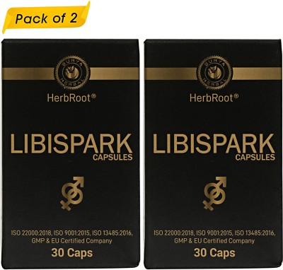 HerbRoot Surya Herbal Libispark 30 Capsules for mens ,(Pack of 2)