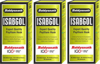 Baidyanath Isabgol 100g Pack of 3 - Natural Psyllium Husk for Digestive Health(Pack of 3, 300 g)