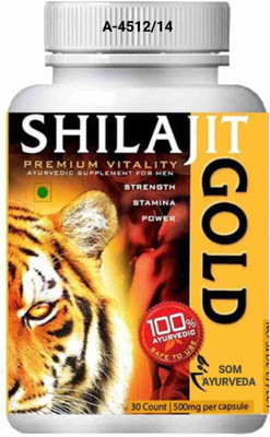 SOM AYURVEDA Shilajit Capsules Pure Extract from Himalayan increase internal stamina 30 caps(30 Capsules)