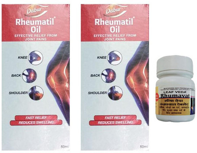 Dabur Rheumatil Oil FPR JOINT PAIN With Leaf Rhumawat 20 Tab(Pack of 3, 100 ml)