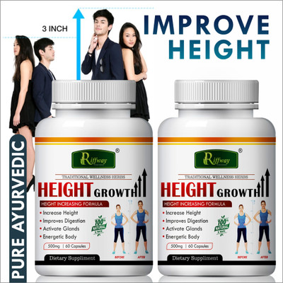 Riffway Height Growth Dava Help To Speed Up Grow Taller In All Ages Naturally(Pack of 2, 120 Capsules)