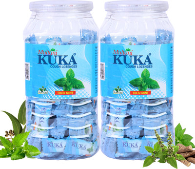 Multani Tulsi & Mint Kuka Cough Lozenges | Relief From Cough, Throat - (150X2 candy)(Pack of 2, 300 Tablets)
