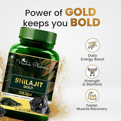 visalak pharma Shilajit Gold Capsule for helps to improve strength and power-(Pack Of 1)(30 Capsules)