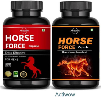 ACTIWOW Horse Force Pro & Horse Force Capsules Increase Energy Levels(Pack of 2, 30 Capsules)