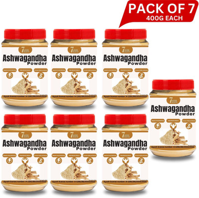 7Herbmaya Natural Ashwagandha Powder- Withania Somnifera Each 400g(Pack of 7, 400 g)