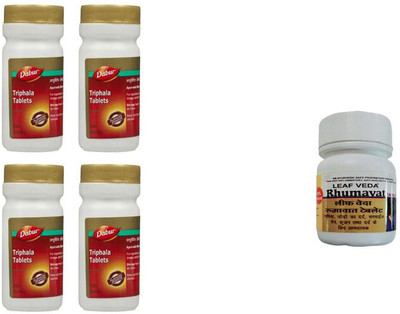 Dabur Triphala Tablets for ingerdients With Leaf Rhumawat 20 Tab(Pack of 5, 240 Tablets, 20 Tablets)