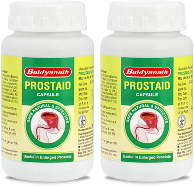 Baidyanath Prostaid 60 Capsule|For Complete Prostate Care and Healthy Urinary Tract System(Pack of 2, 120 Capsules)