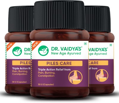 Dr. Vaidya's Piles Care Capsules - Relief From Pain, Bleeding & Constipation | Ayurvedic(Pack of 3)