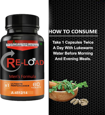 visalak pharma Re-Load Herbal Capsules-Improves Energy levels & Pow-er(60 Capsules)